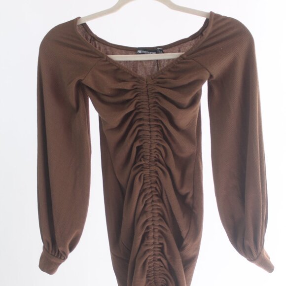 Women's Pretty Little Thing Brown Mini Dress Size 4 - Picture 1 of 8